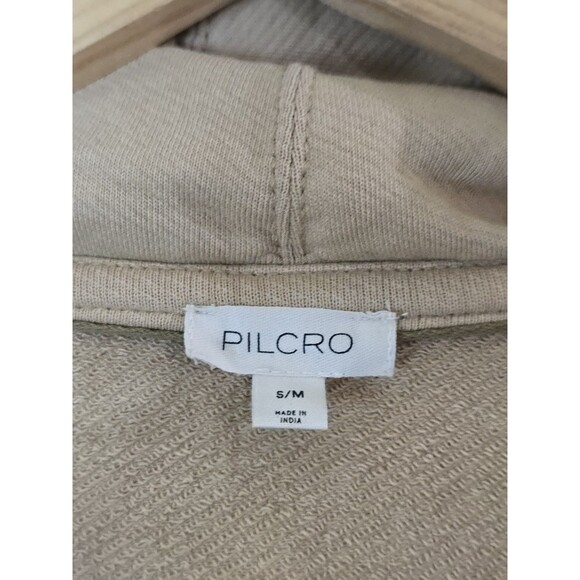 PILCRO Side Tie Button Front Poncho Women S / M Lagenlook Oversized Hooded Vest - Picture 9 of 13